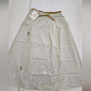 Elegant Linen Inspired Skirt with Embroidery -Brand NEW, never Worn